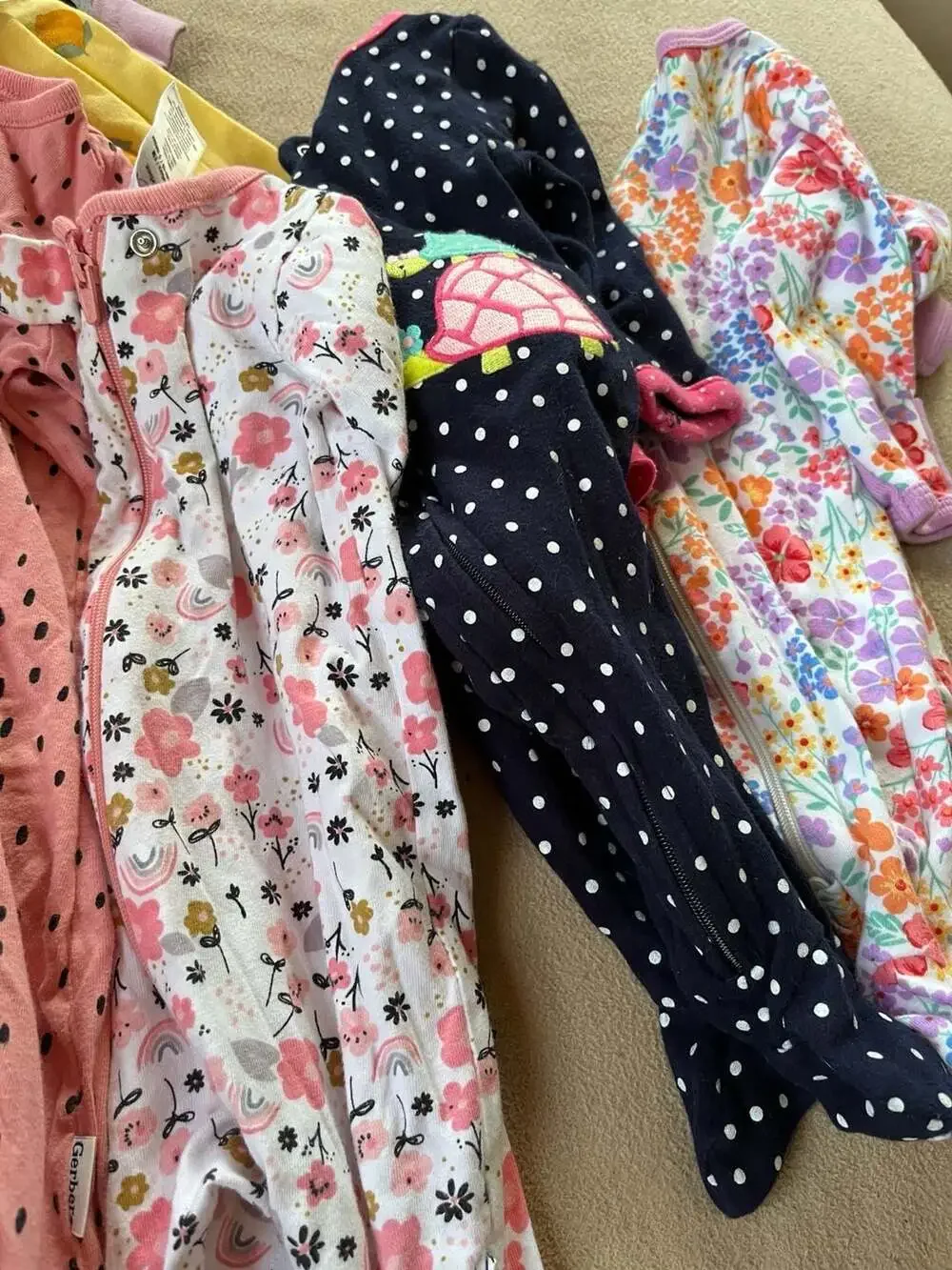 Baby Girl Zip-Front Sleep and Play Pajamas (Lot of 7)
